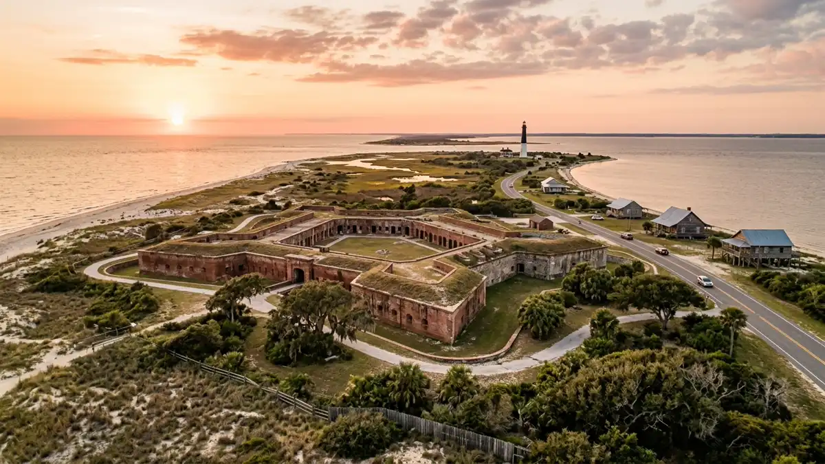 Public restroom locations mapped in Fort Morgan, Alabama — 4 facilities across the city