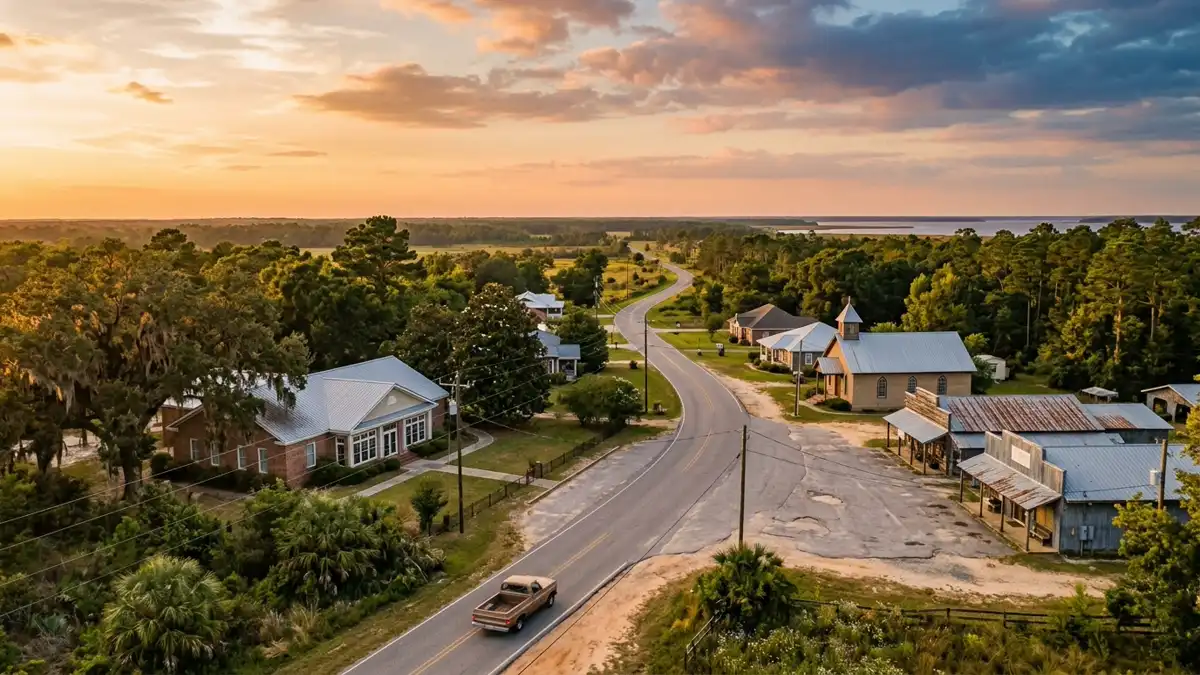 Public restroom locations mapped in Grand Bay, Alabama — 17 facilities across zip codes 36541