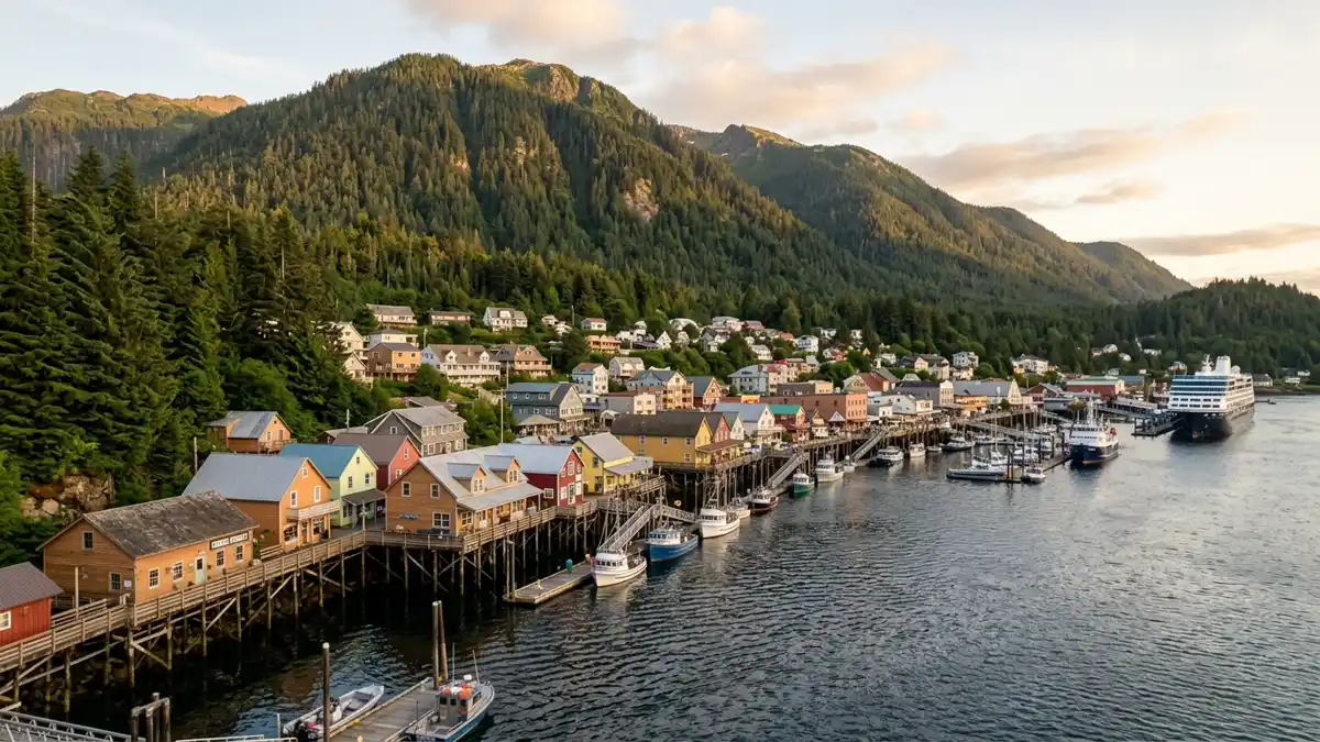 Public restroom locations mapped in Ketchikan, Alaska — 7 facilities across zip codes 99901