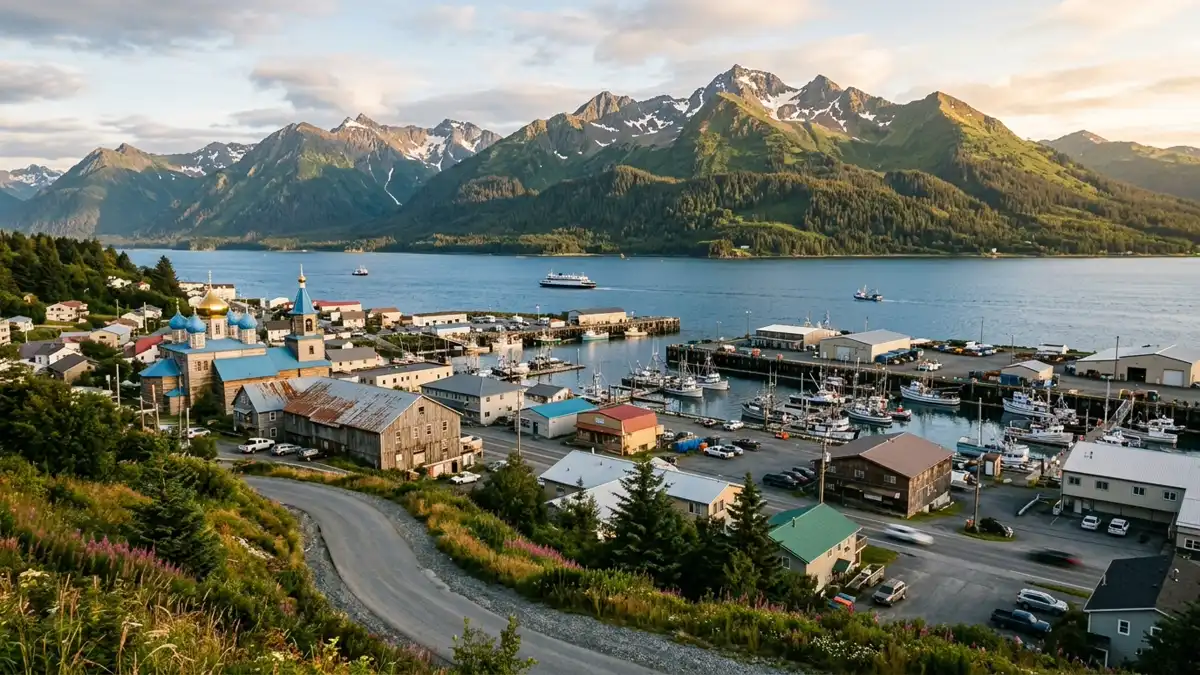 Public restroom locations mapped in Kodiak Island Borough, Alaska — 10 facilities across the city