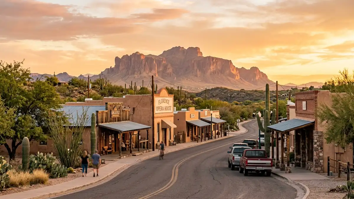 Public restroom locations mapped in Pinal County, Arizona — 82 facilities across zip codes 82623, 85118, 85141