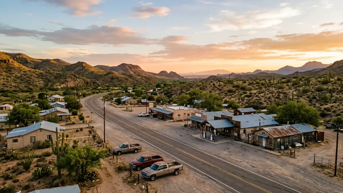 Public restroom locations mapped in Wikieup, Arizona — 2 facilities across the city