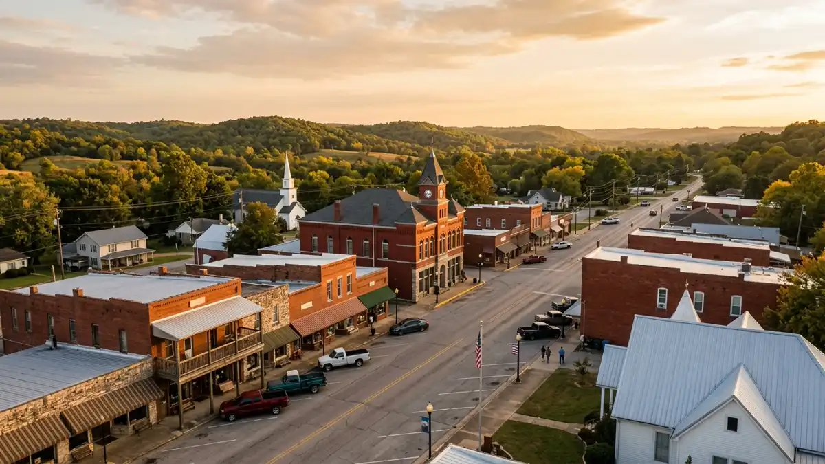 Public restroom locations mapped in Gravette, Arkansas — 14 facilities across zip codes 72736, 72739