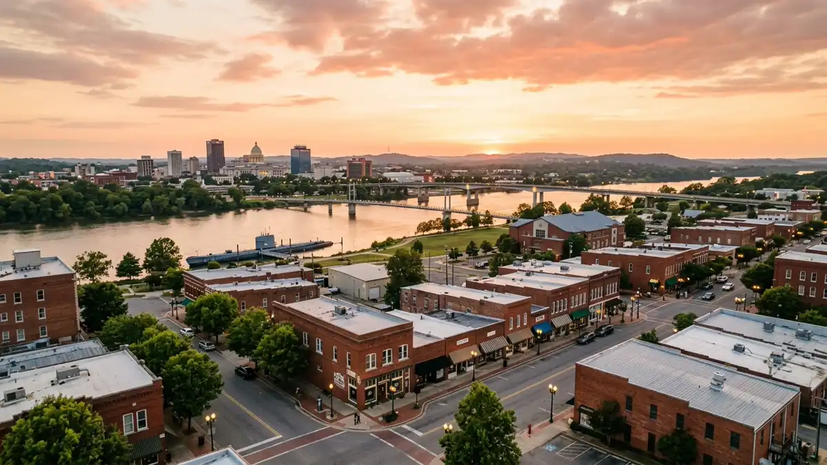 Public restroom locations mapped in North Little Rock, Arkansas — 19 facilities across zip codes 72114, 72116, 72118