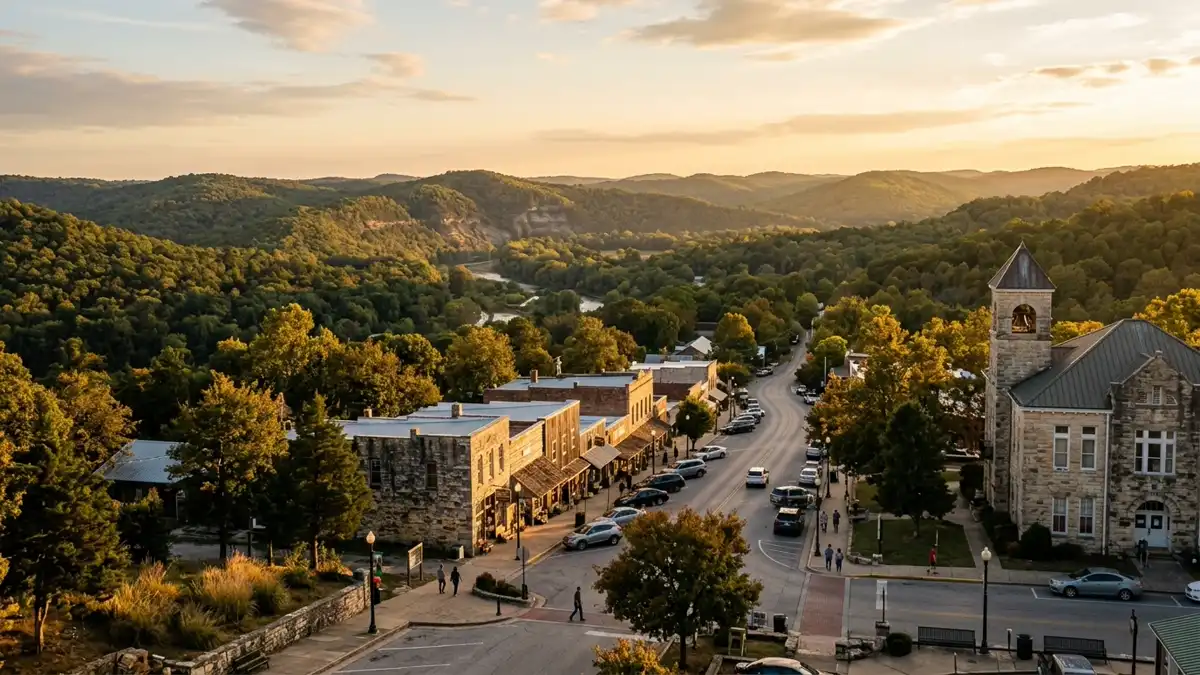 Public restroom locations mapped in Stone County, Arkansas — 24 facilities across zip codes 72050