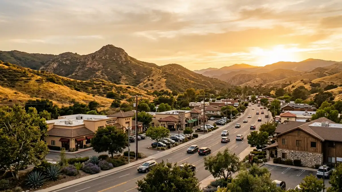 Public restroom locations mapped in Agoura Hills, California — 23 facilities across zip codes 91301