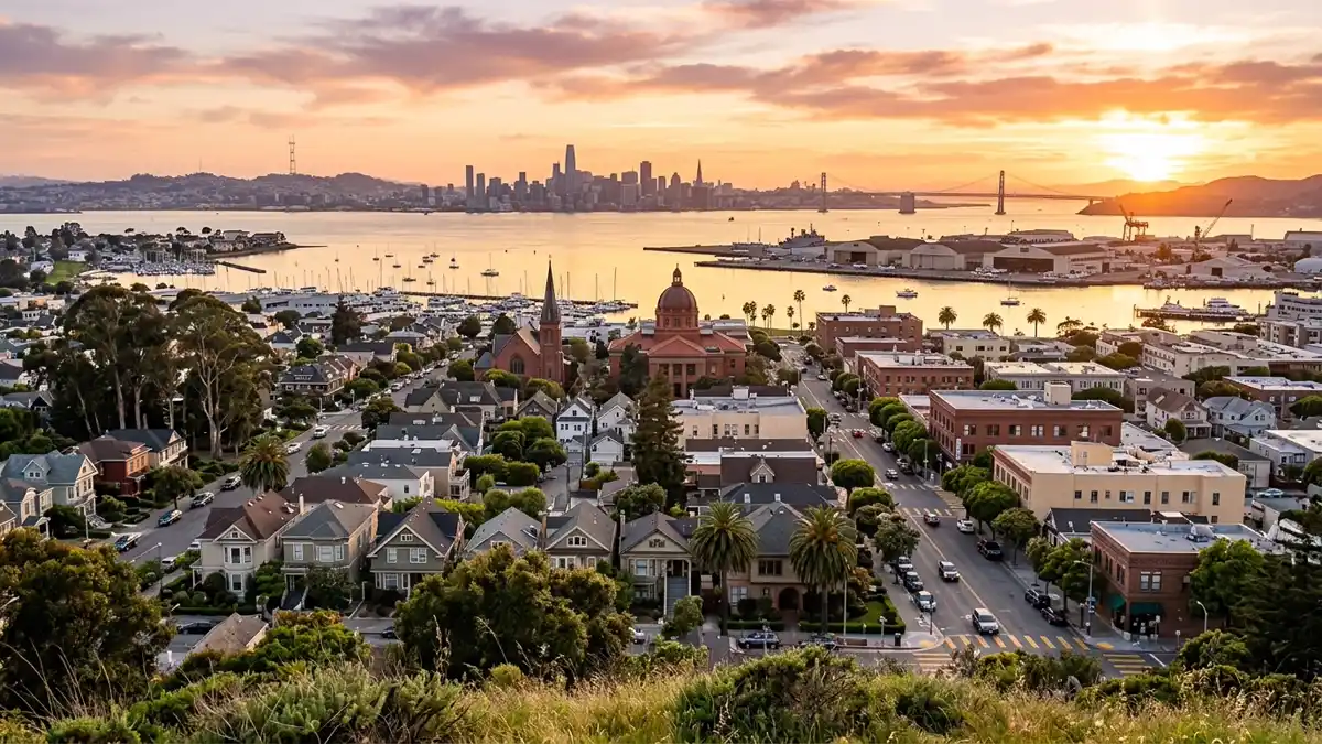 Public restroom locations mapped in Alameda, California — 93 facilities across zip codes 94501, 94502, 94607