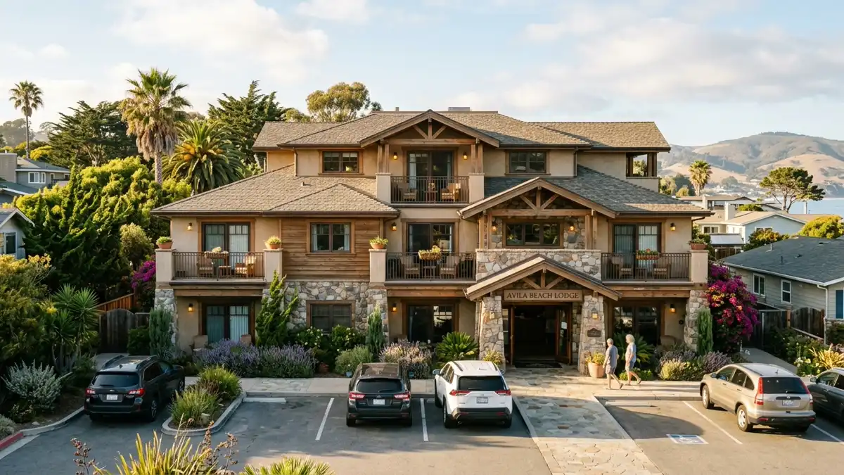 Hotels and accommodation options near mapped restrooms in Avila Beach, California