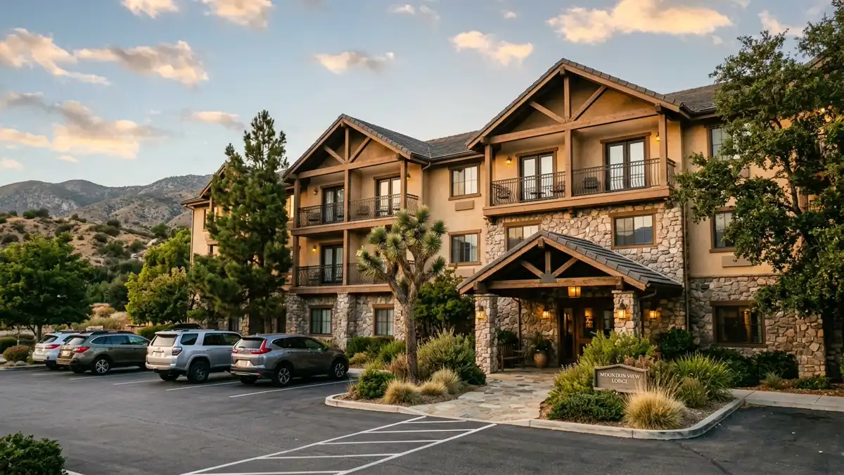 Hotels and accommodation options near mapped restrooms in Beaumont, California