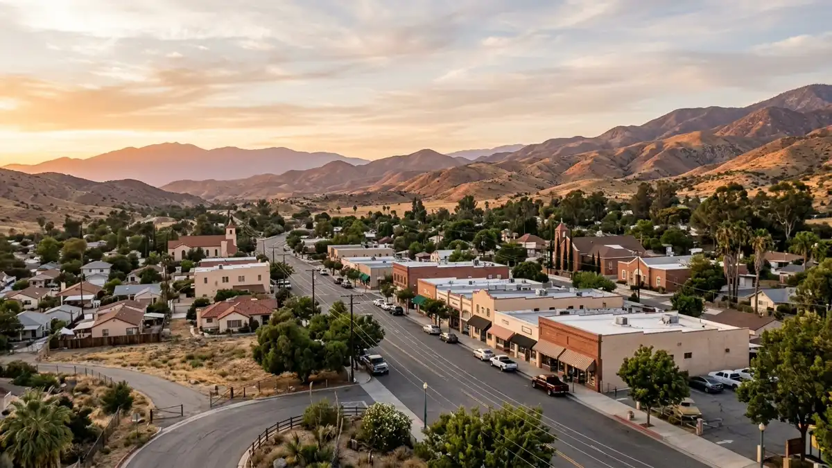 Public restroom locations mapped in Beaumont, California — 21 facilities across zip codes 92223