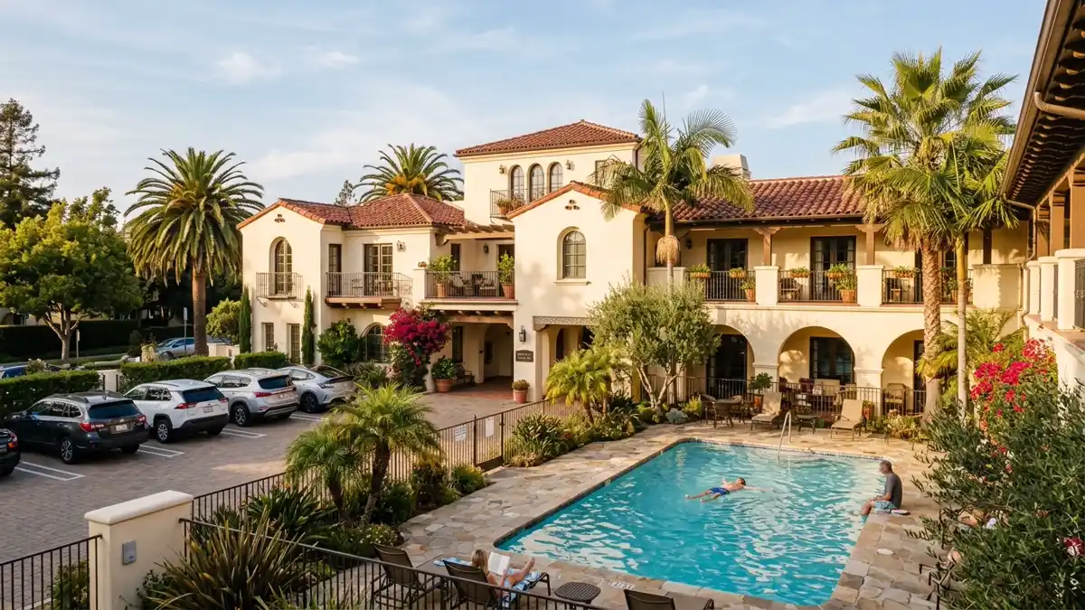 Hotels and accommodation options near mapped restrooms in Berkeley, California