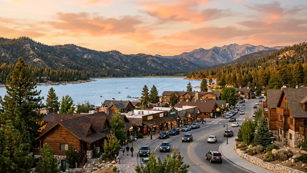 Public restroom locations mapped in Big Bear Lake, California — 16 facilities across zip codes 92314, 92315, 92333