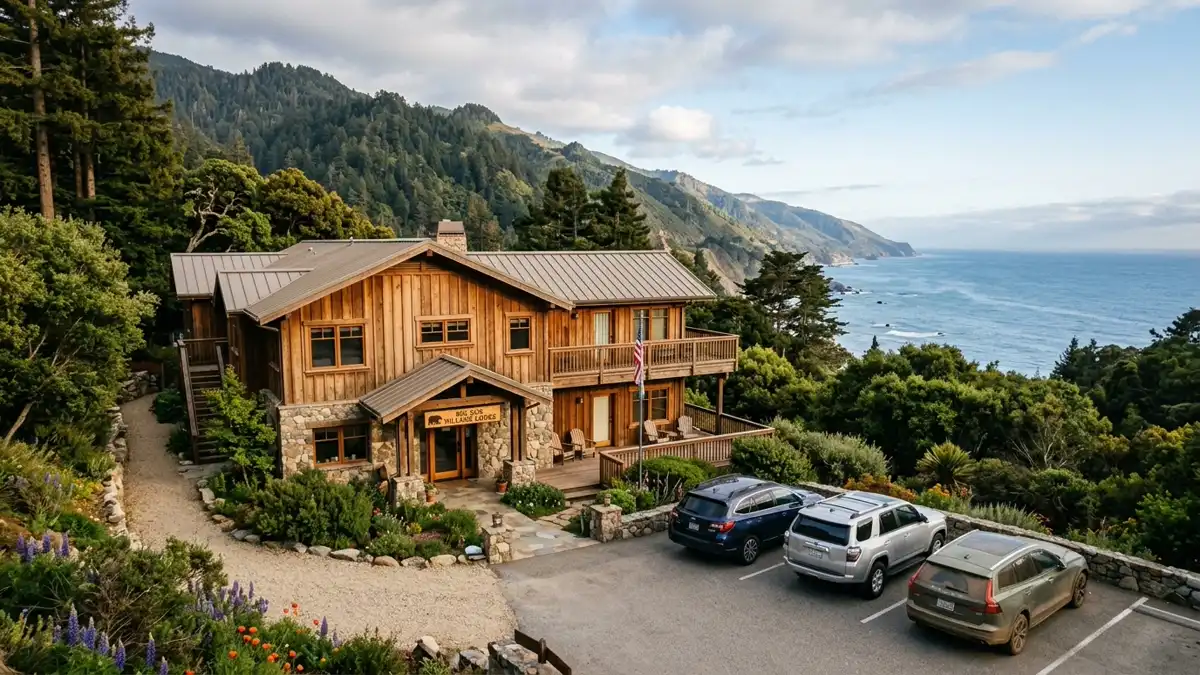 Hotels and accommodation options near mapped restrooms in Big Sur Village, California