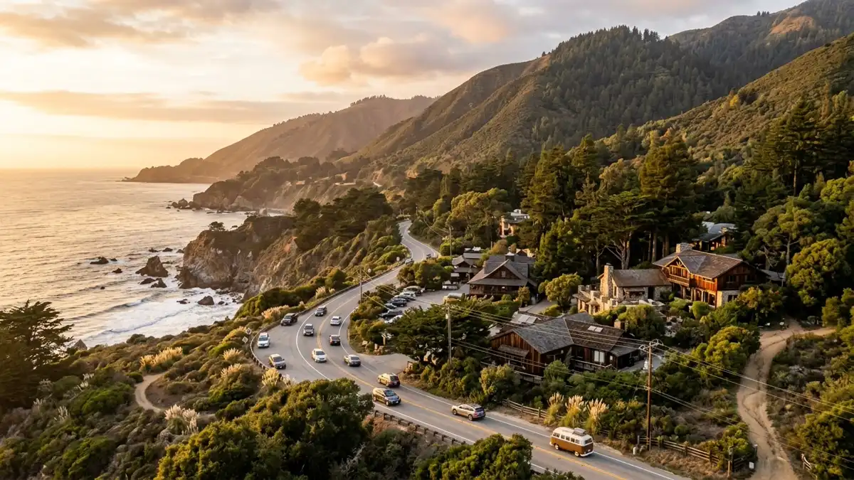Public restroom locations mapped in Big Sur Village, California — 10 facilities across the city