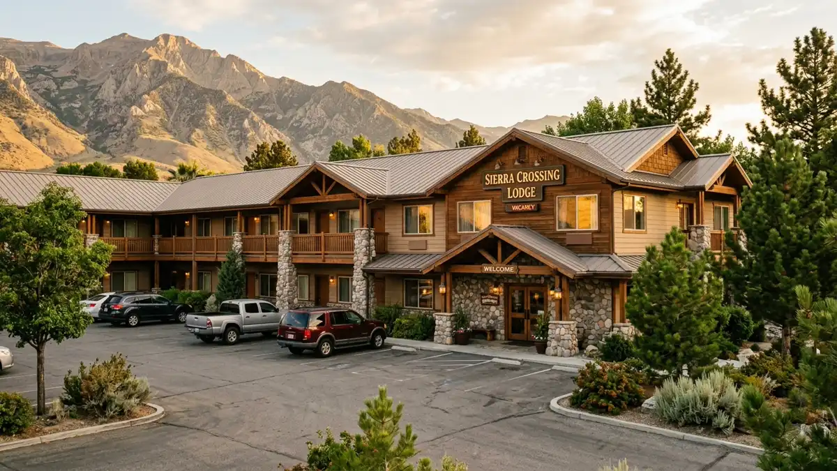 Hotels and accommodation options near mapped restrooms in Bishop, California