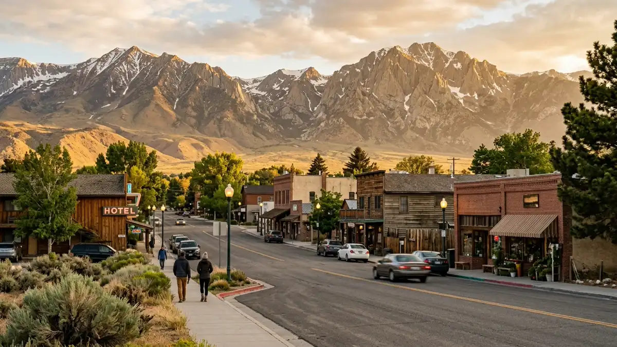 Public restroom locations mapped in Bishop, California — 15 facilities across zip codes 93515