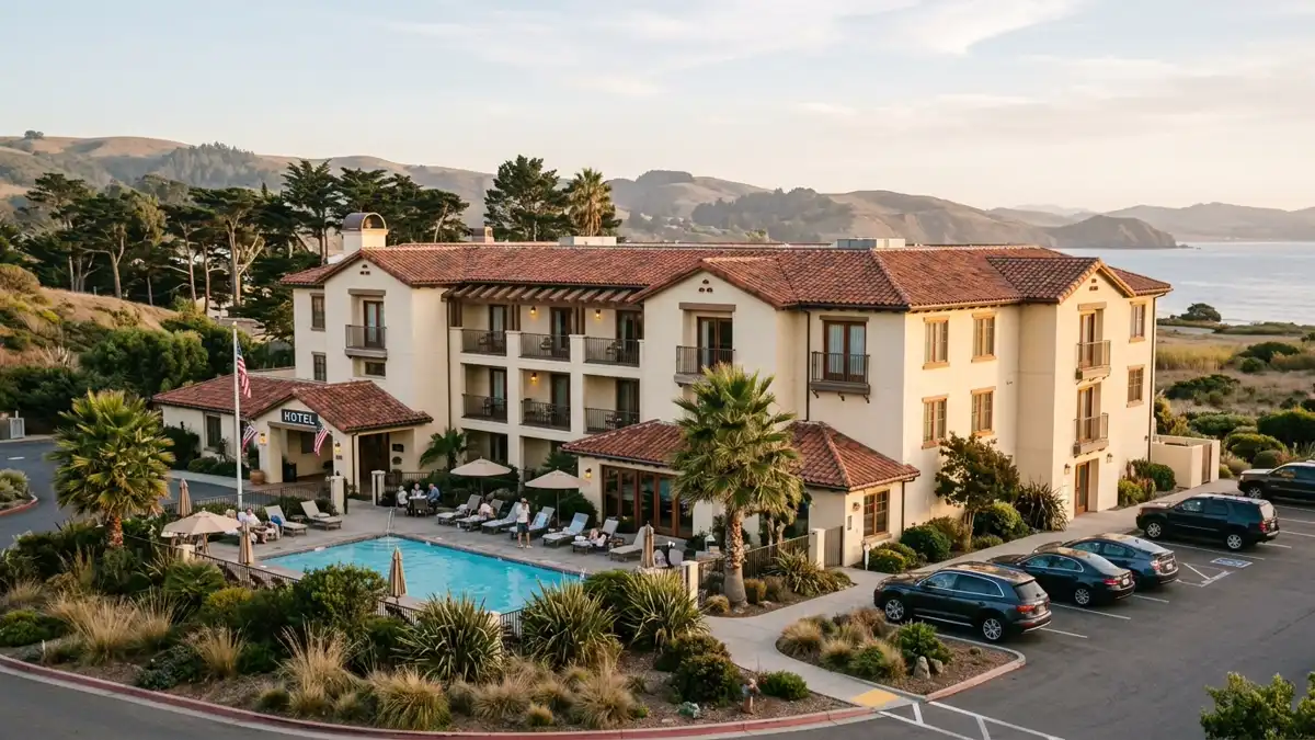 Hotels and accommodation options near mapped restrooms in Bodega Bay, California