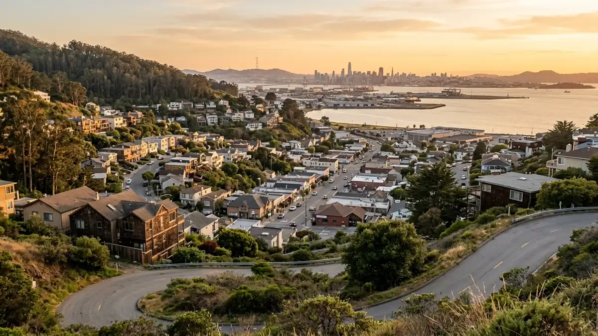 Public restroom locations mapped in Brisbane, California — 22 facilities across zip codes 94005