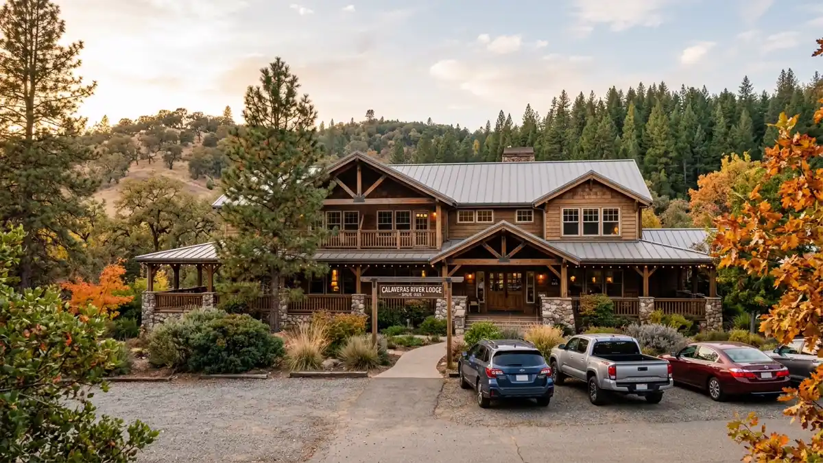 Hotels and accommodation options near mapped restrooms in Calaveras County, California