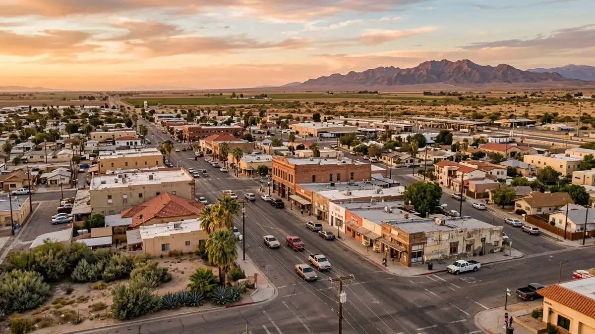 Public restroom locations mapped in Calexico, California — 19 facilities across zip codes 92231
