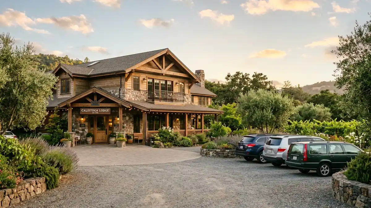 Hotels and accommodation options near mapped restrooms in Calistoga, California