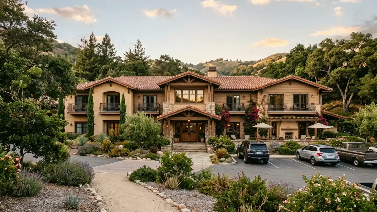 Hotels and accommodation options near mapped restrooms in Carmel Valley, California
