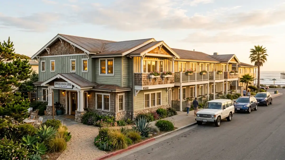 Hotels and accommodation options near mapped restrooms in Cayucos, California