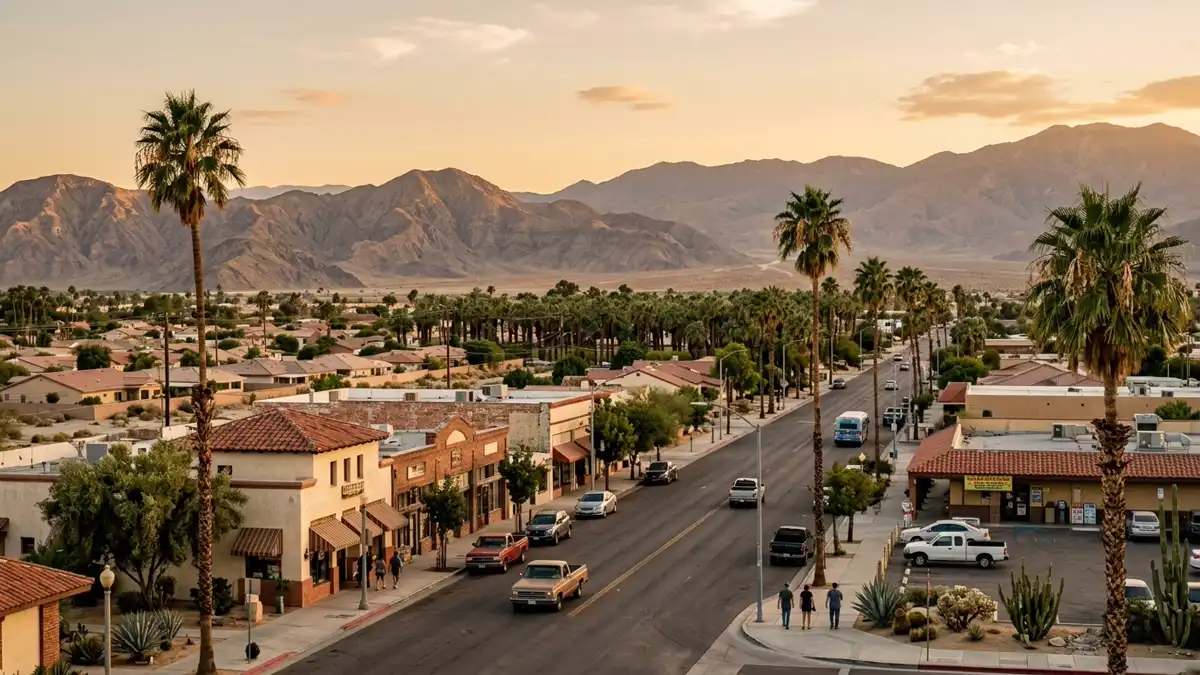 Public restroom locations mapped in Coachella, California — 40 facilities across zip codes 92236