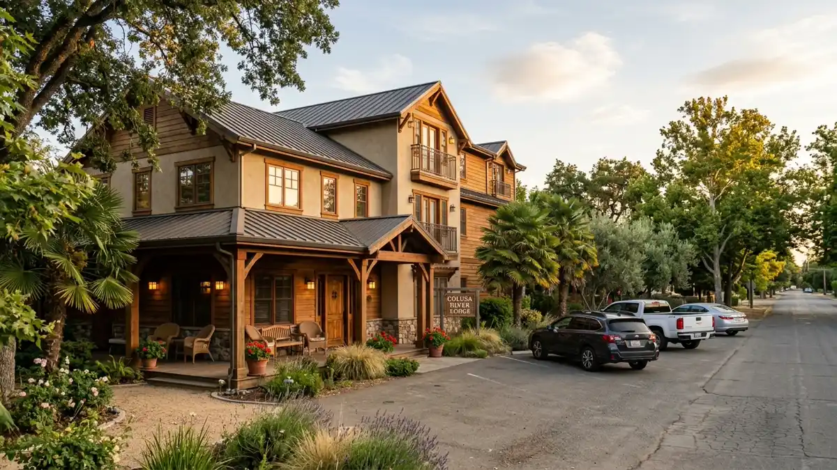 Hotels and accommodation options near mapped restrooms in Colusa, California