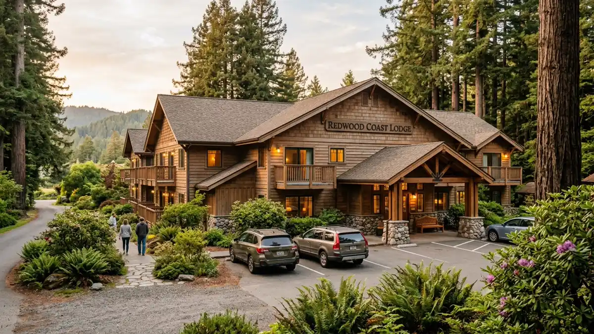 Hotels and accommodation options near mapped restrooms in Del Norte County, California