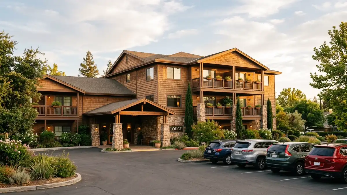 Hotels and accommodation options near mapped restrooms in Elk Grove, California