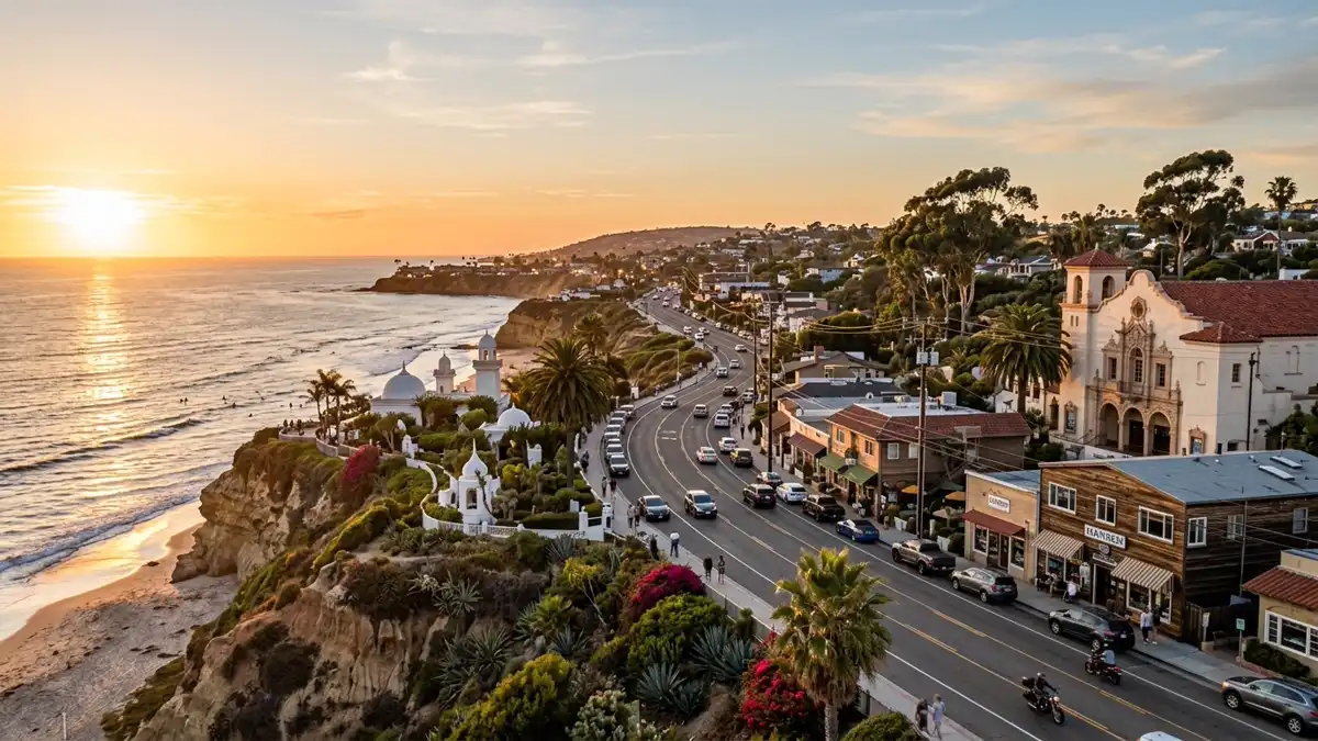 Public restroom locations mapped in Encinitas, California — 79 facilities across zip codes 92007, 92024, 92067