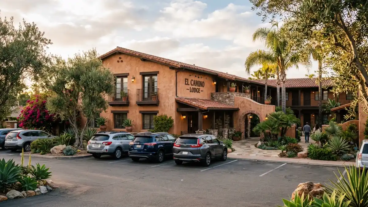 Hotels and accommodation options near mapped restrooms in Escondido, California