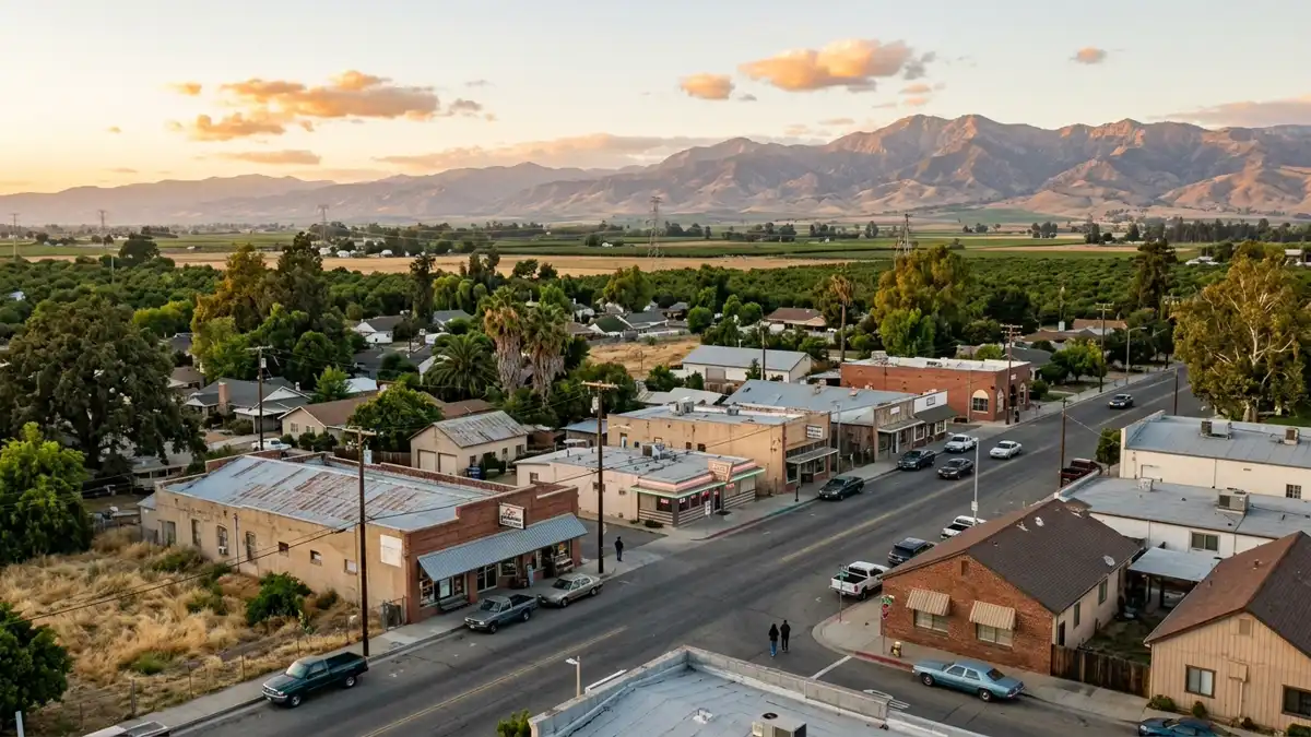Public restroom locations mapped in Farmersville, California — 4 facilities across zip codes 93223