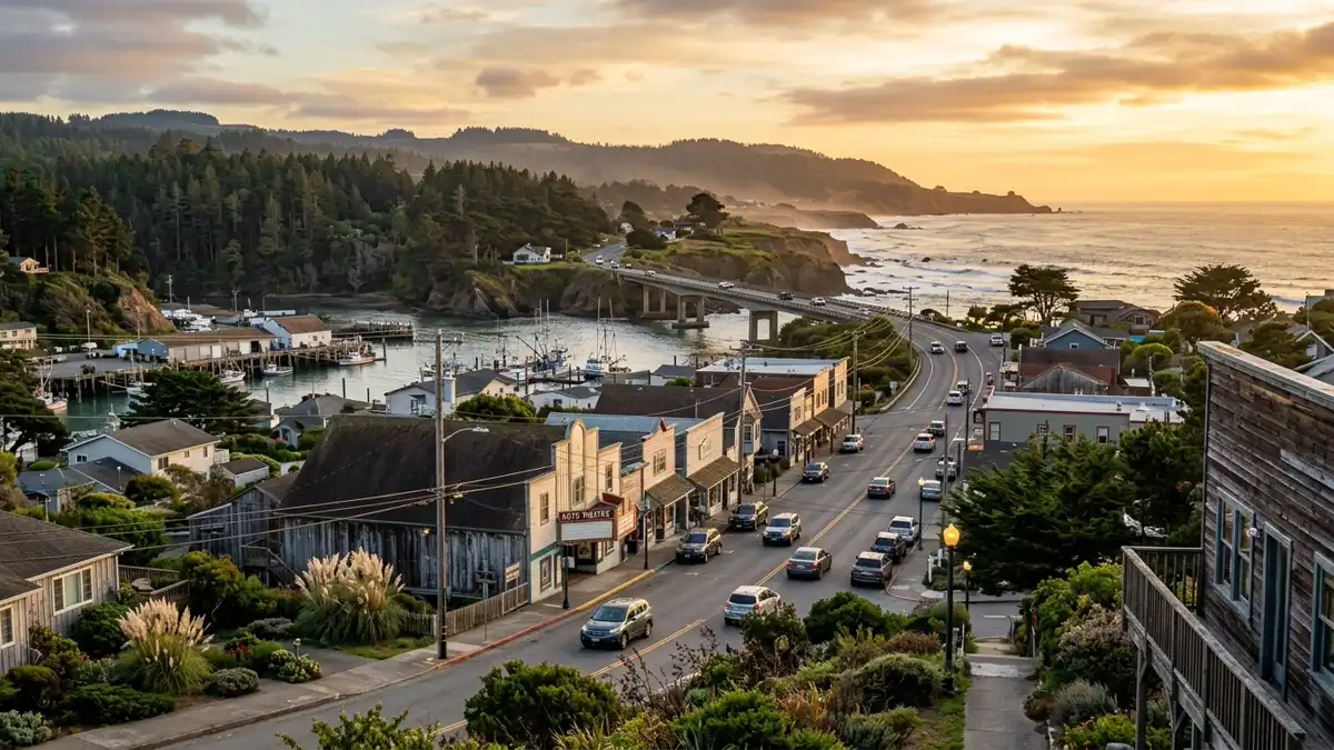 Public restroom locations mapped in Fort Bragg, California — 19 facilities across zip codes 95437
