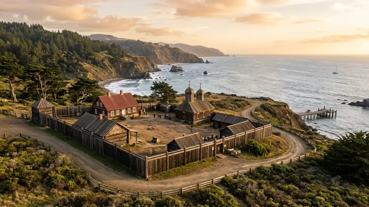 Public restroom locations mapped in Fort Ross, California — 6 facilities across the city