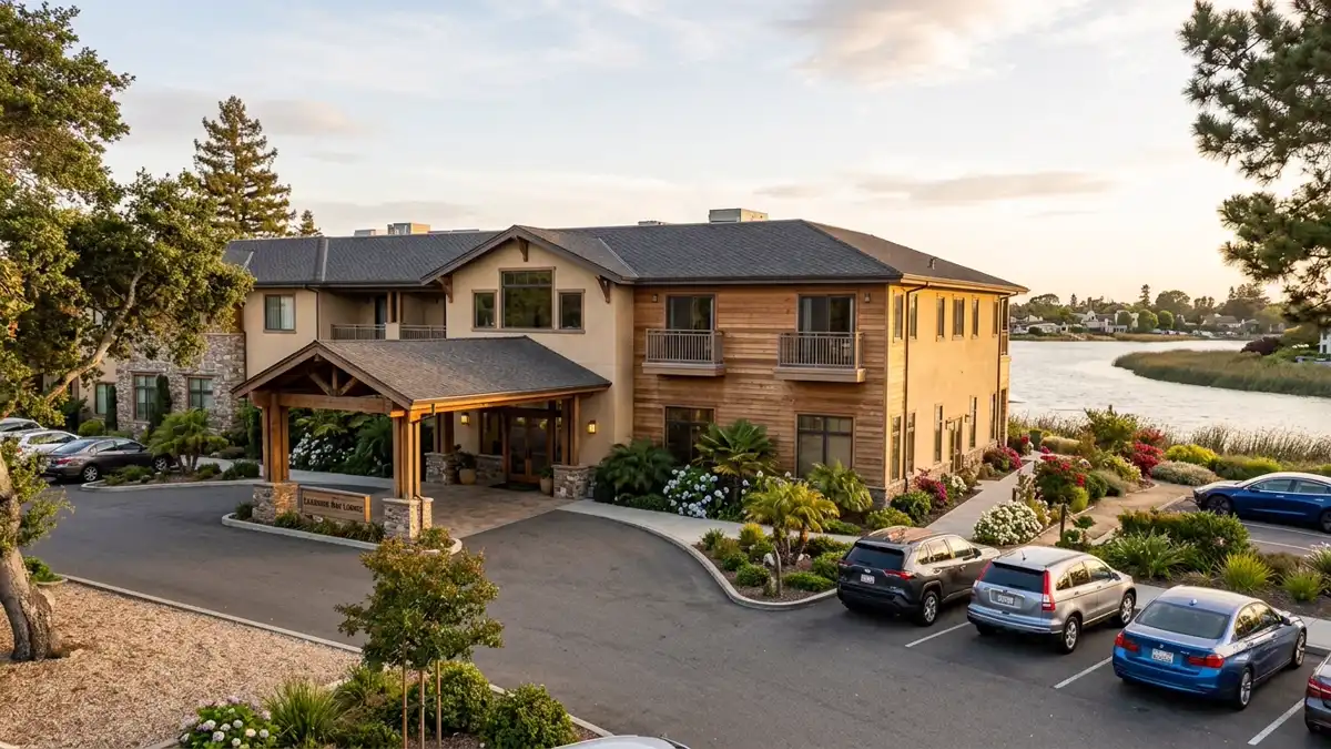 Hotels and accommodation options near mapped restrooms in Foster City, California