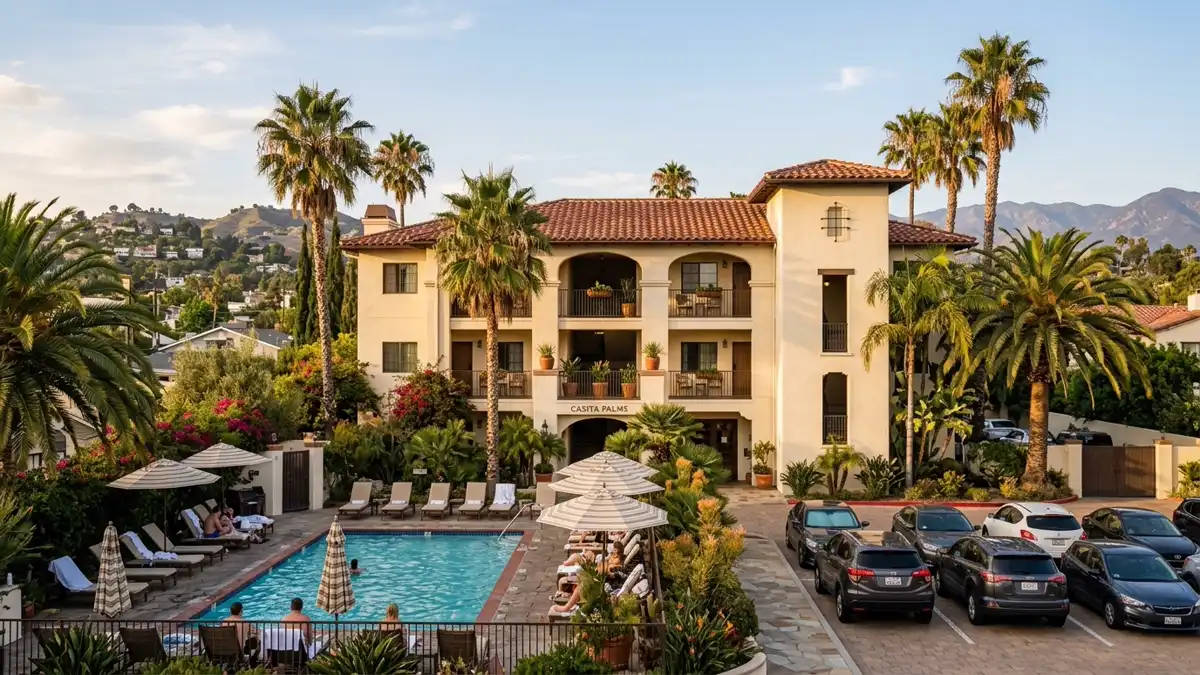 Hotels and accommodation options near mapped restrooms in Glendale, California
