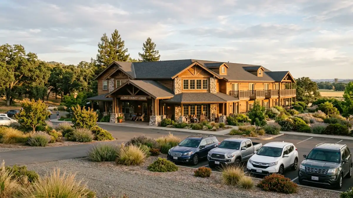 Hotels and accommodation options near mapped restrooms in Glenn County, California