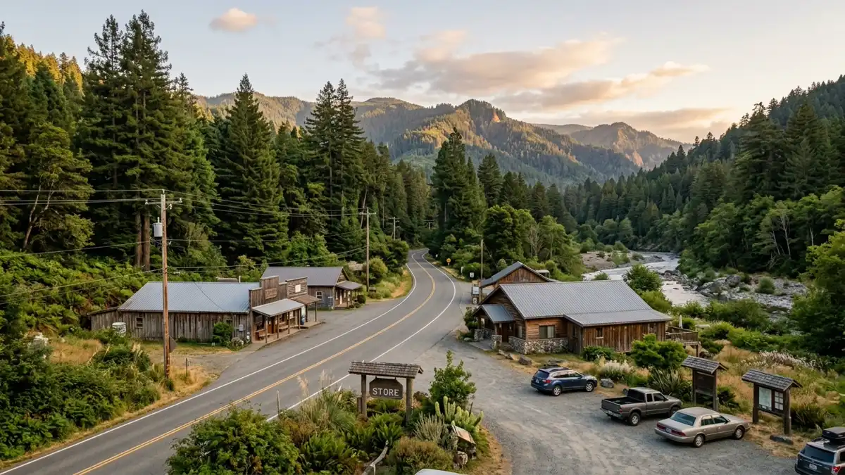 Public restroom locations mapped in Hiouchi, California — 8 facilities across the city