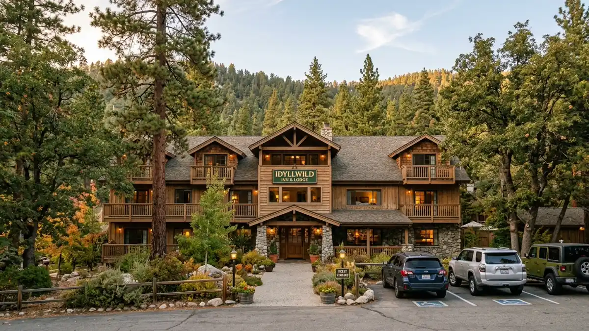 Hotels and accommodation options near mapped restrooms in Idyllwild, California