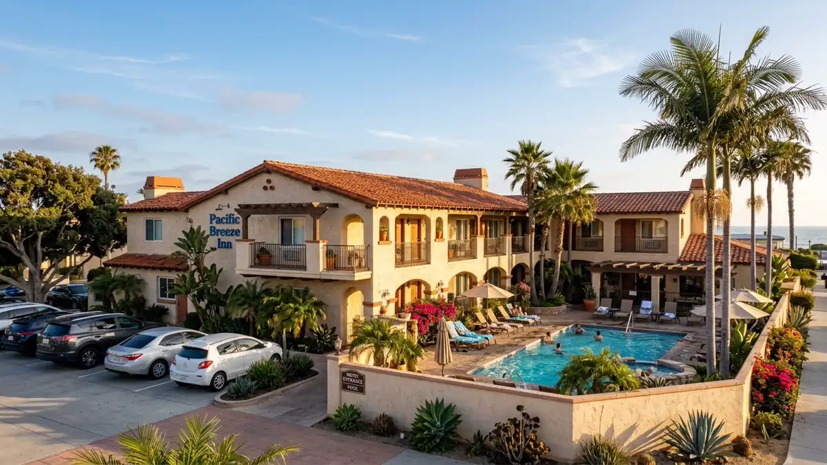Hotels and accommodation options near mapped restrooms in Imperial Beach, California