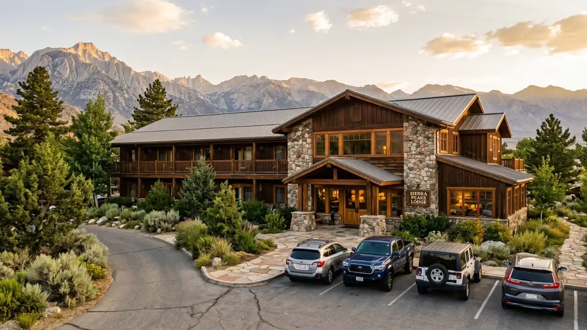 Hotels and accommodation options near mapped restrooms in Inyo County, California
