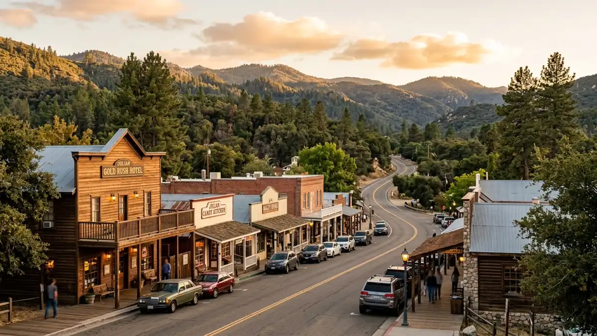 Public restroom locations mapped in Julian, California — 4 facilities across the city