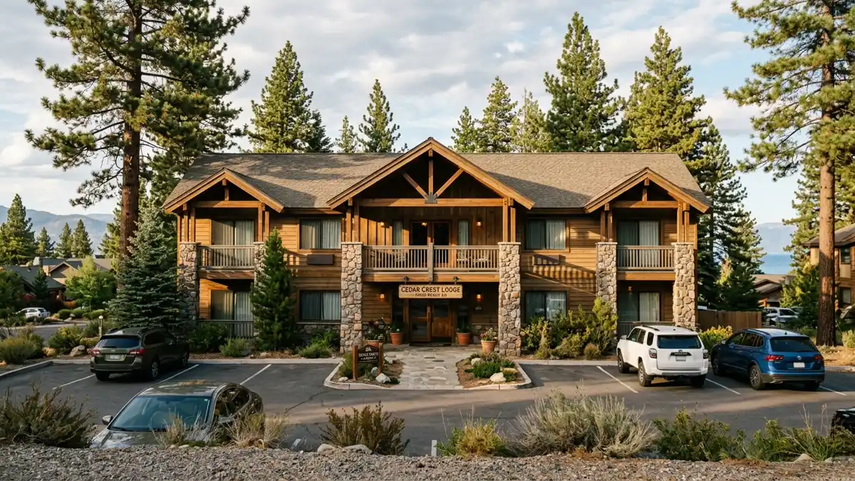 Hotels and accommodation options near mapped restrooms in Kings Beach, California
