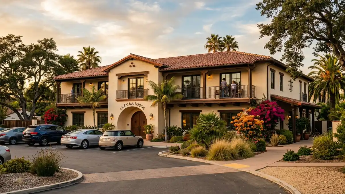 Hotels and accommodation options near mapped restrooms in La Palma, California
