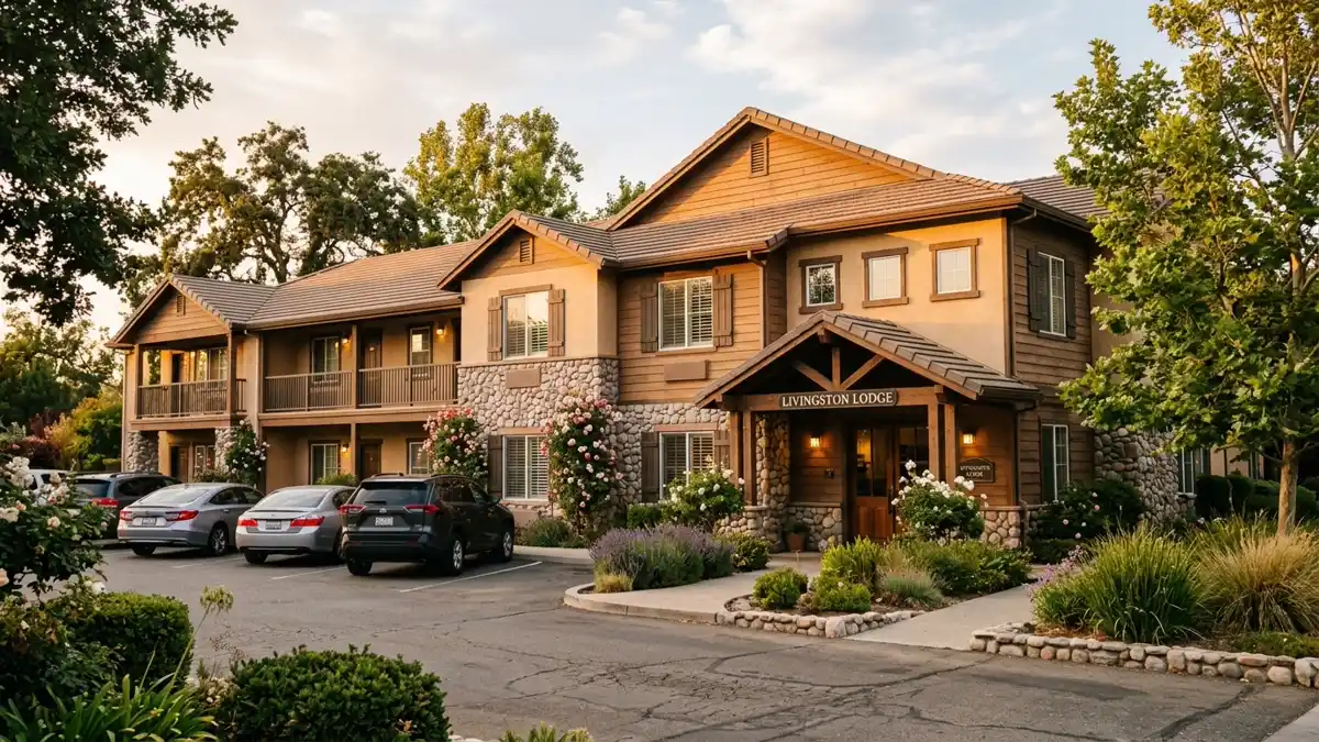 Hotels and accommodation options near mapped restrooms in Livingston, California