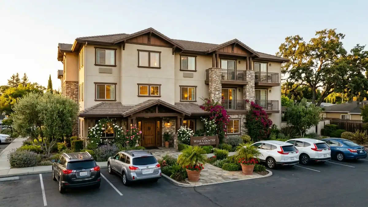 Hotels and accommodation options near mapped restrooms in Lodi, California