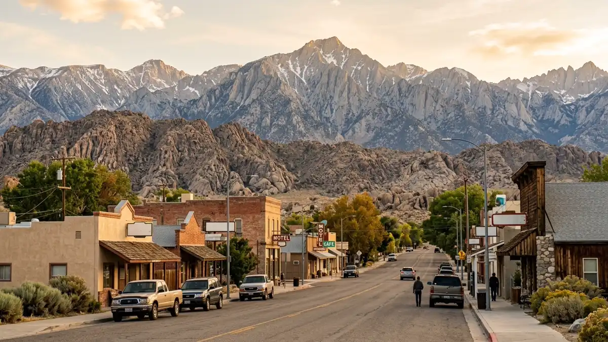 Public restroom locations mapped in Lone Pine, California — 47 facilities across zip codes 93545