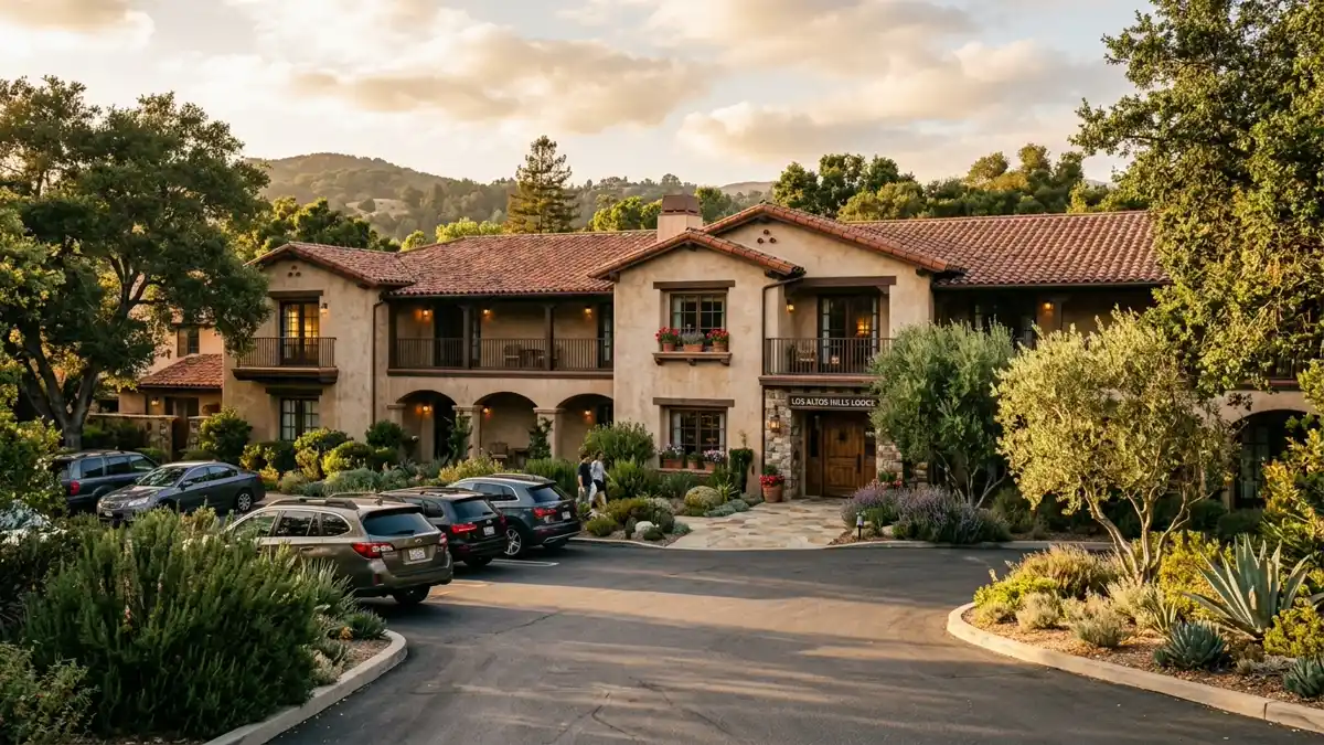 Hotels and accommodation options near mapped restrooms in Los Altos, California